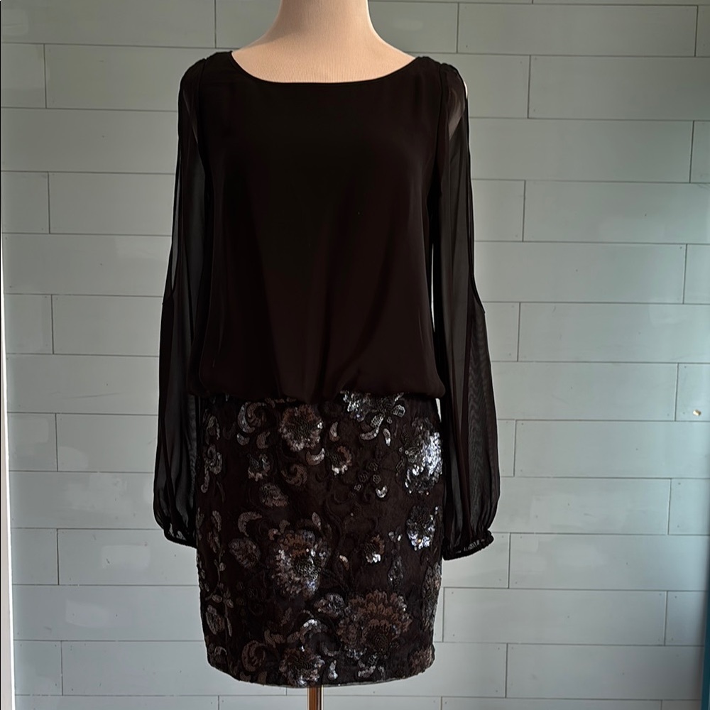 Aidan by Aidan Mattox Black Sequin Mini Dress